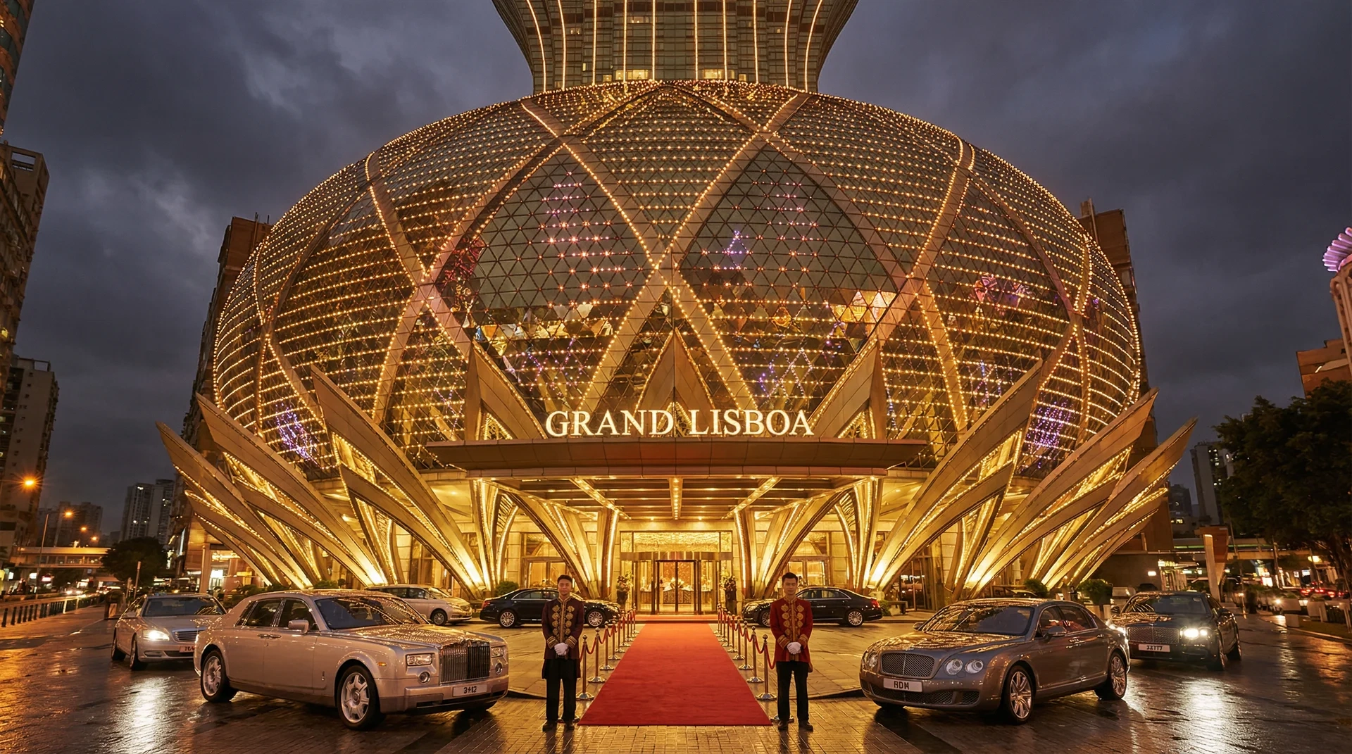 澳门半岛新葡京和葡京酒店经典赌场建筑